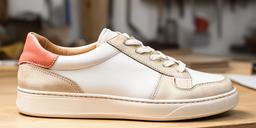 Sneaker in pelle ripristinata con bordi e cuciture definiti